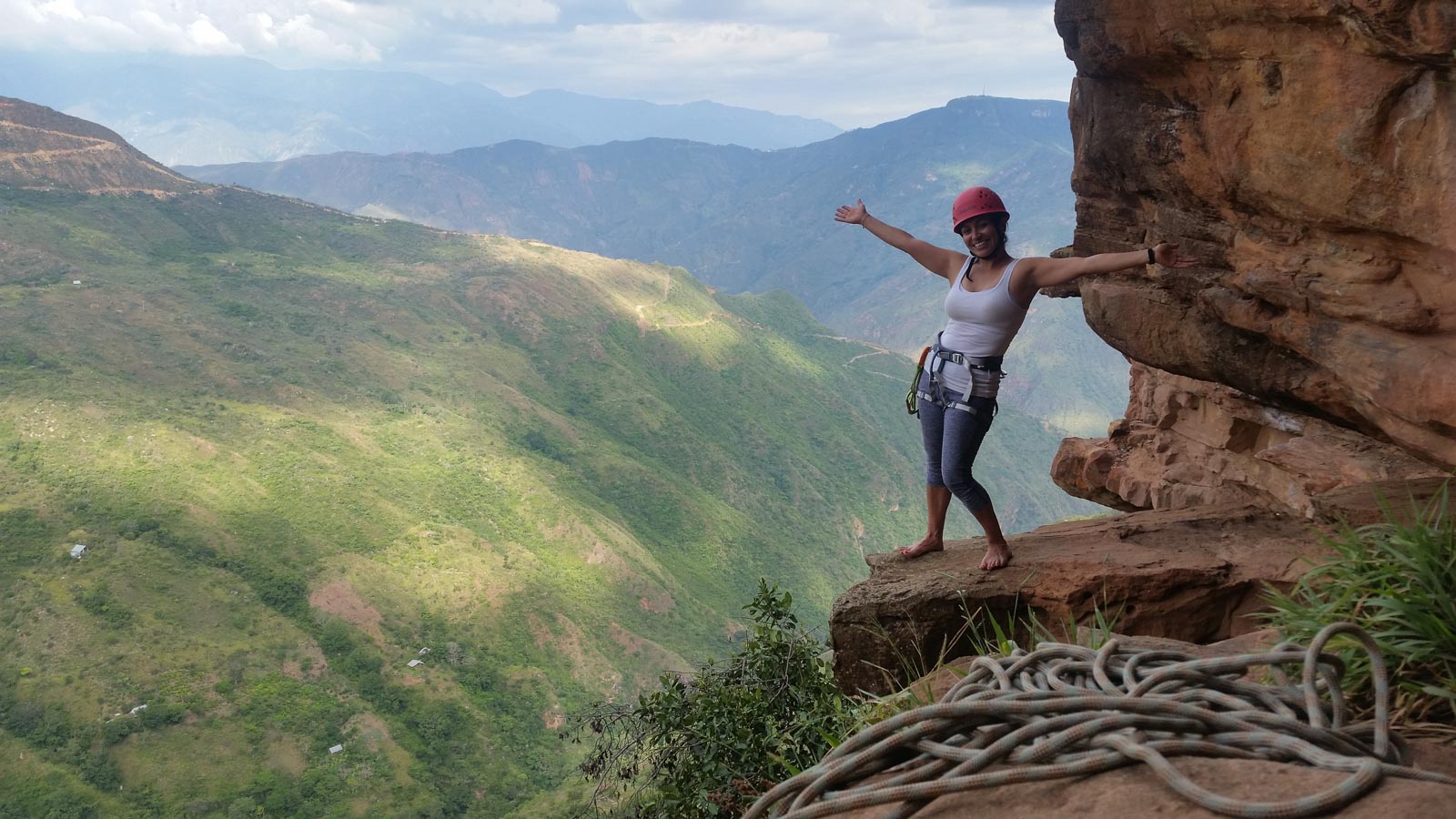 Rock climbing at Mesa De Los Santos, Colombia